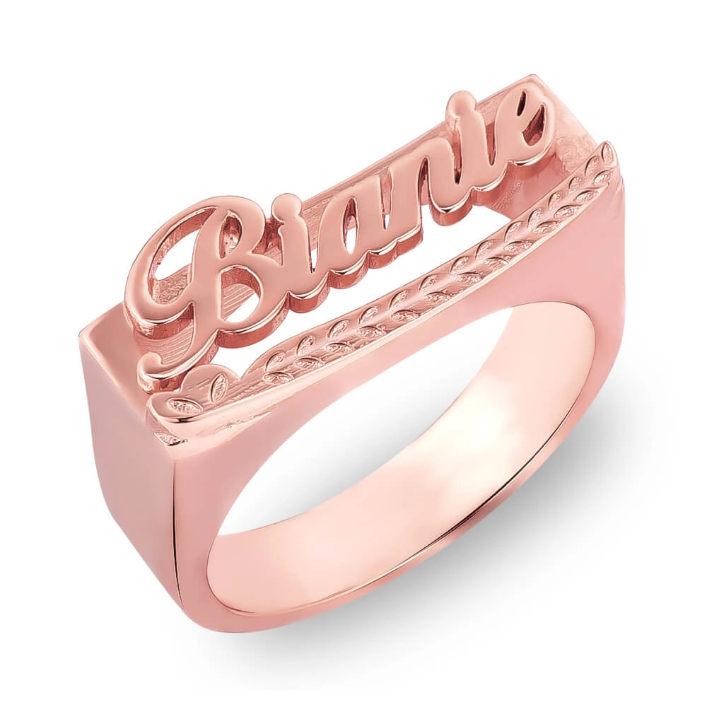 Custom Braid Carved Name Ring