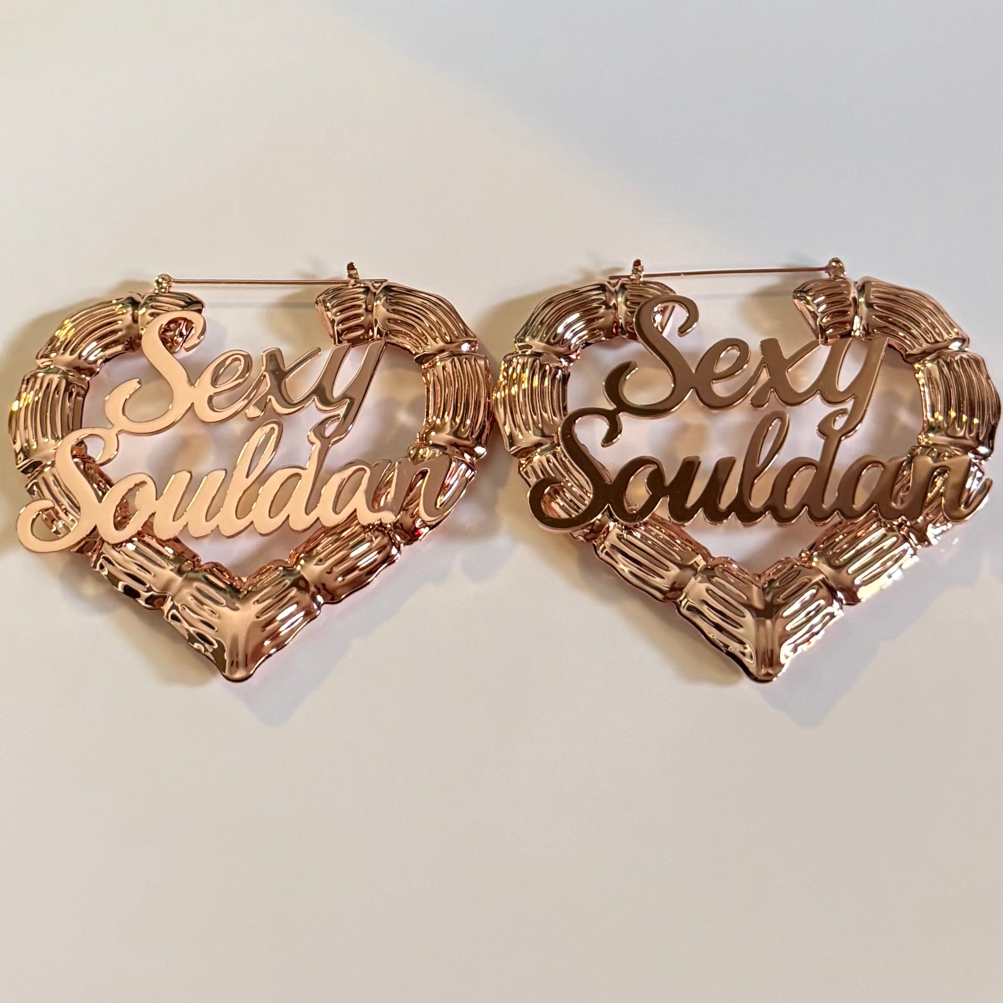 Heart Bamboo Name Hoops