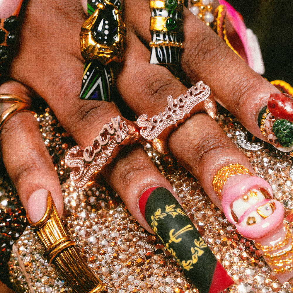 Custom Heart Carved Name Ring 2.0