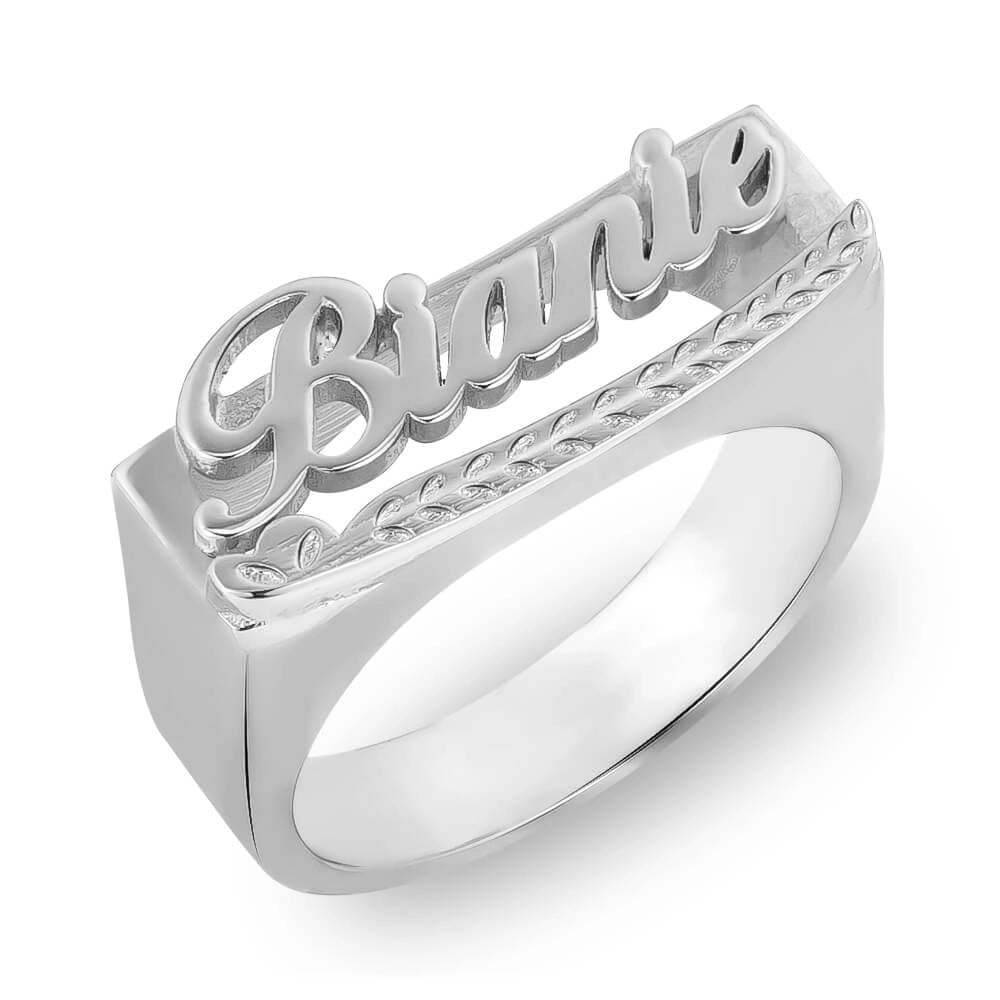 Custom Braid Carved Name Ring