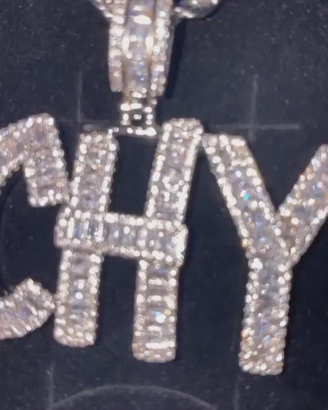 Baguette Name Pendant - Tennis