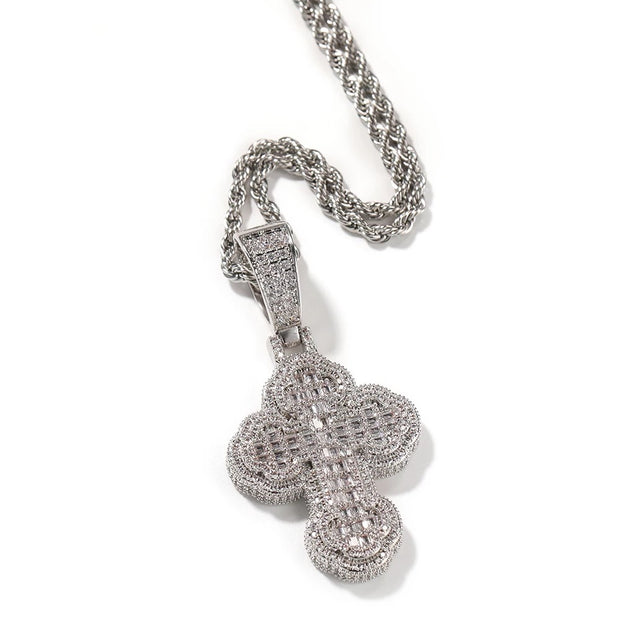 Icy Bubble Cross Necklace