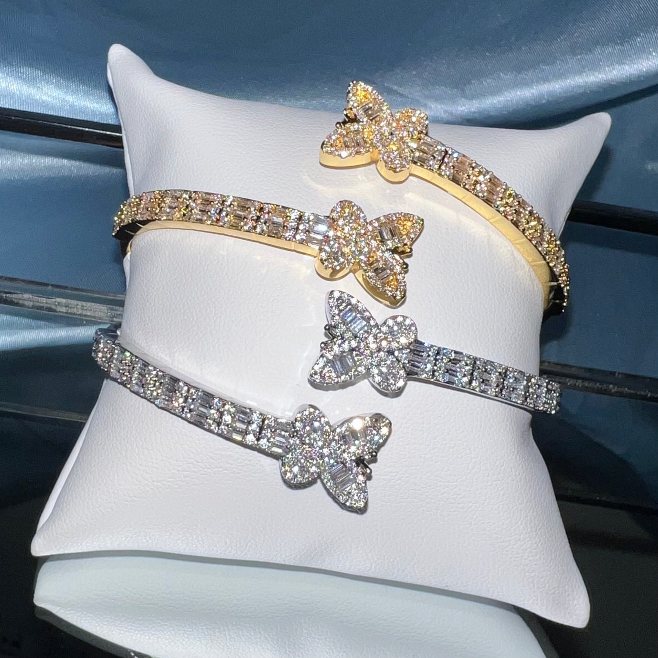 Icy Butterfly Cross Bracelet