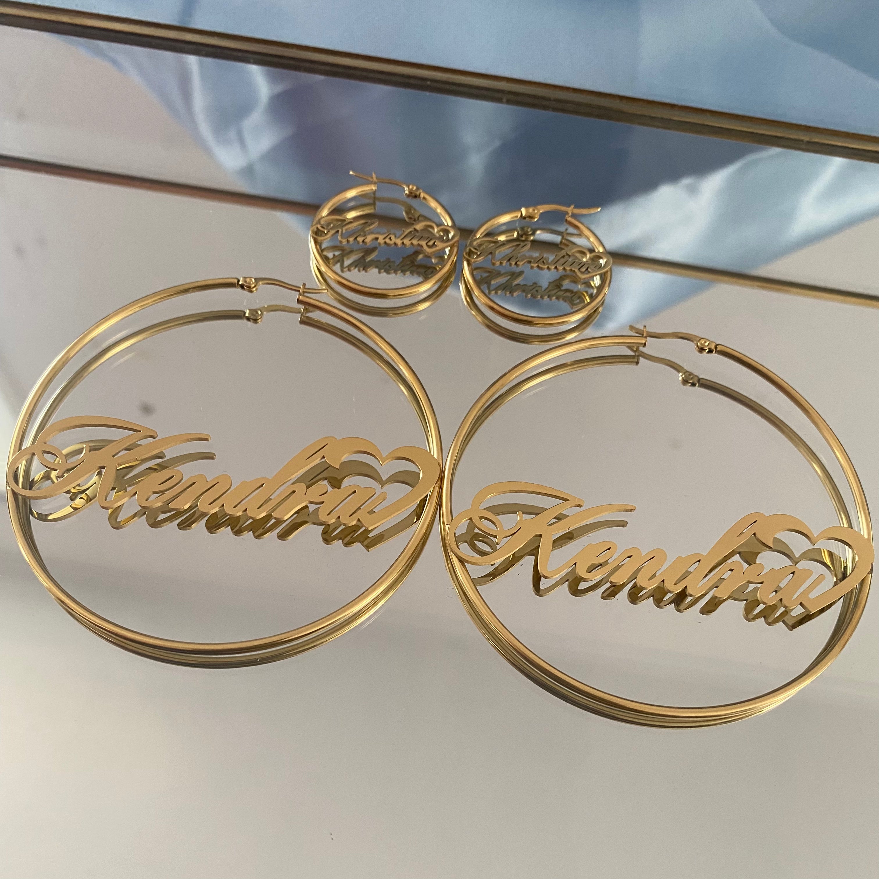 Open Heart Name Hoops