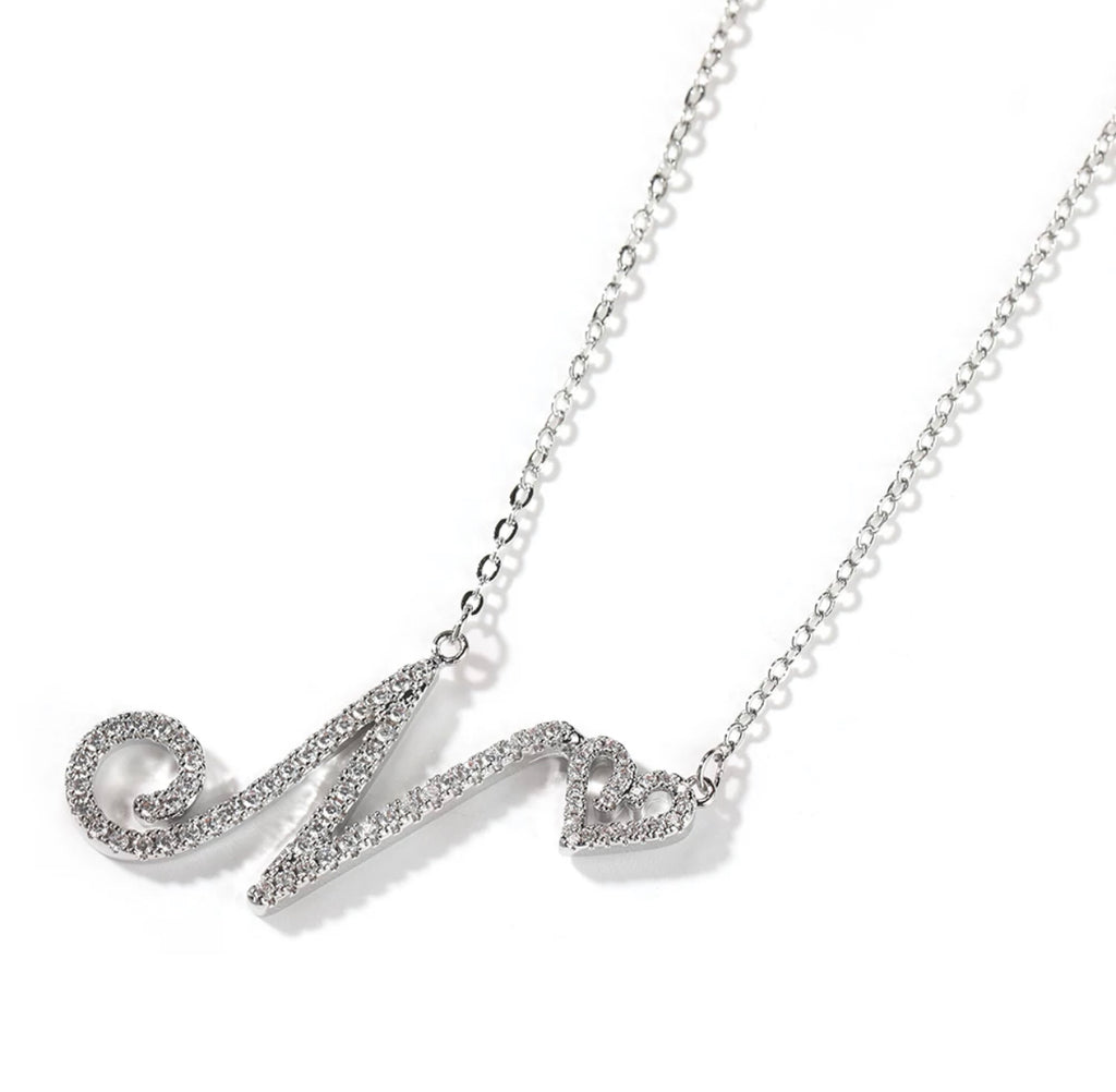 Dainty Heart Initial Necklace