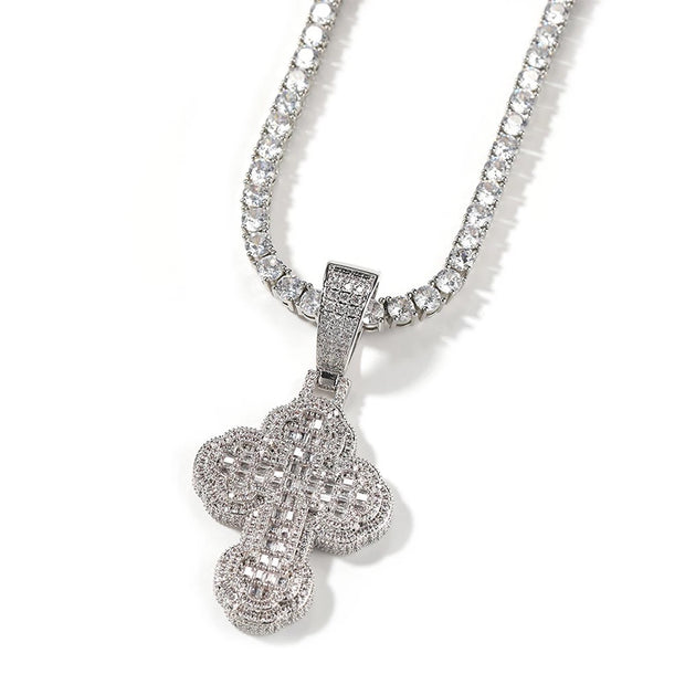 Icy Bubble Cross Necklace