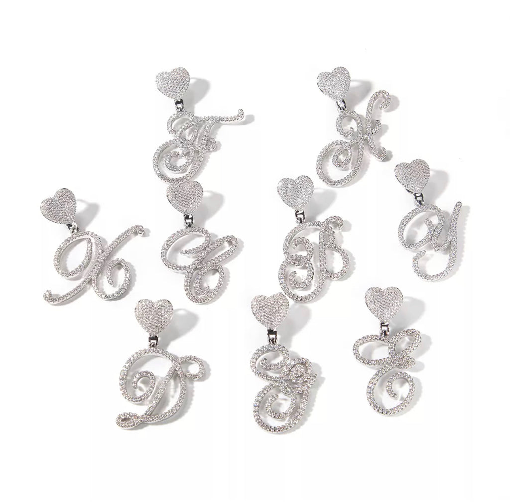 Cursive Heart Initial Necklace