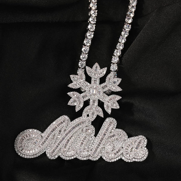 Icy Snow Luxe Name Pendant