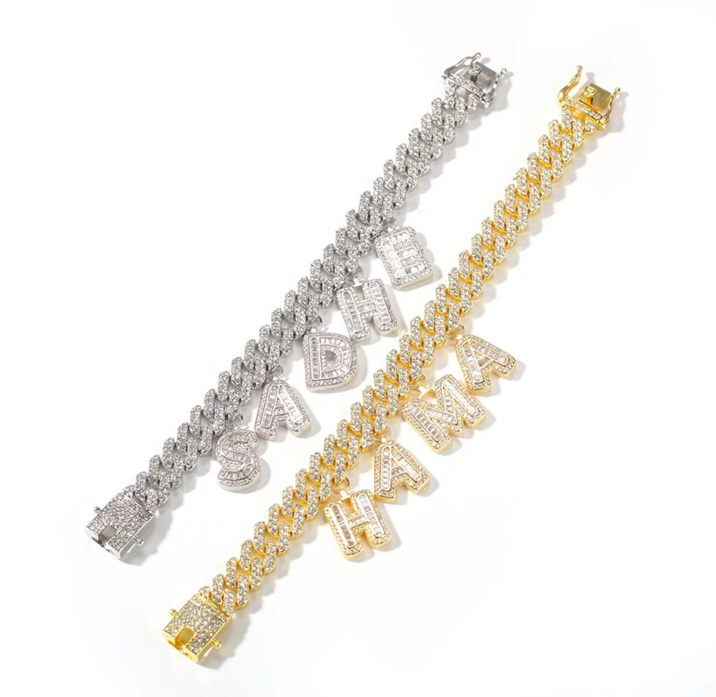 Icy Cuban Baguette Charm Necklace