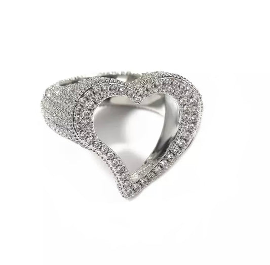 Icy Open Heart Ring