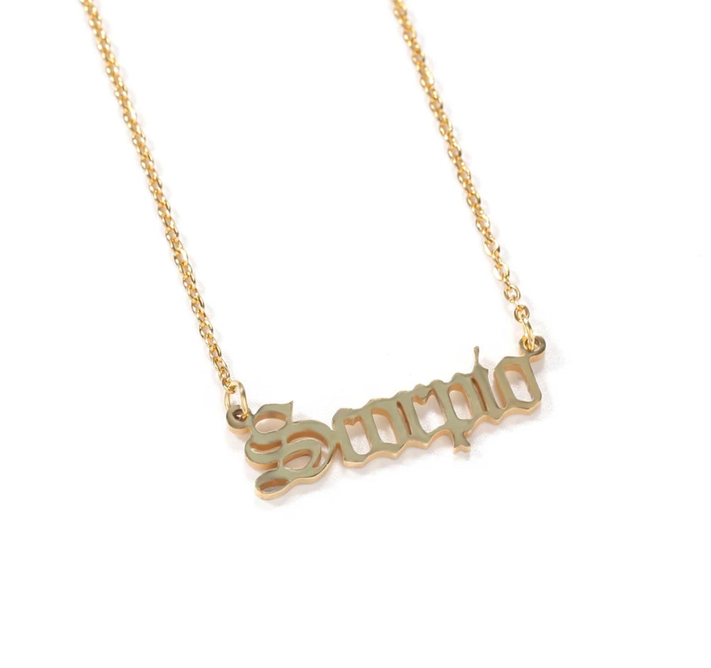 Old English Zodiac Necklace