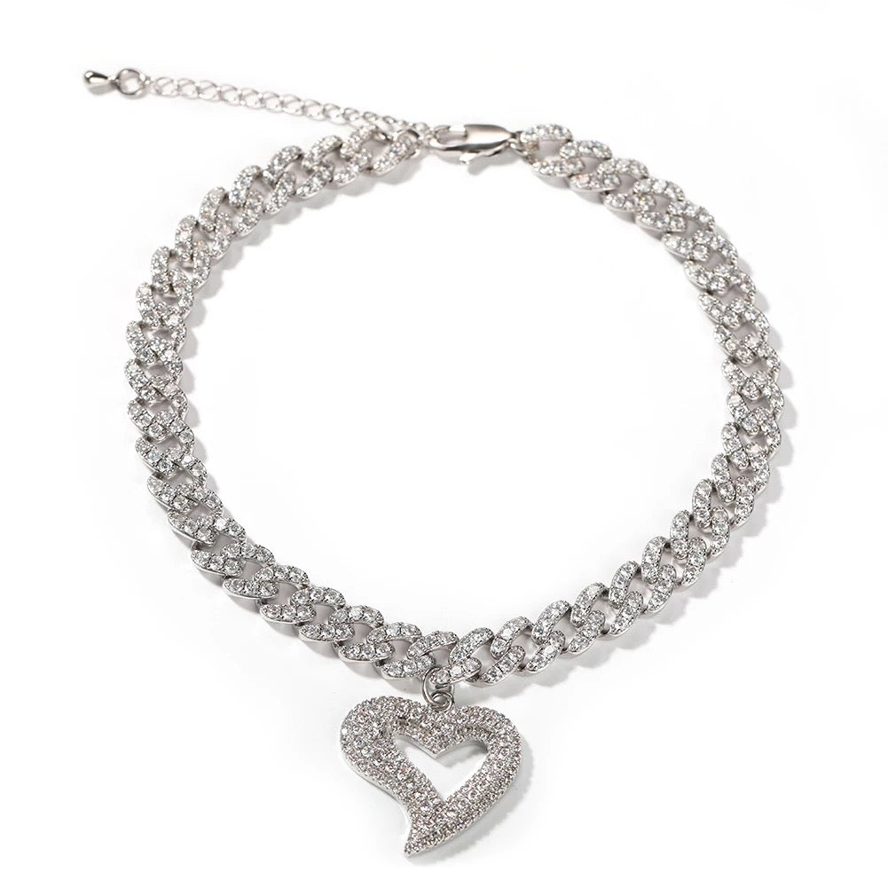 Tilted Heart Anklet