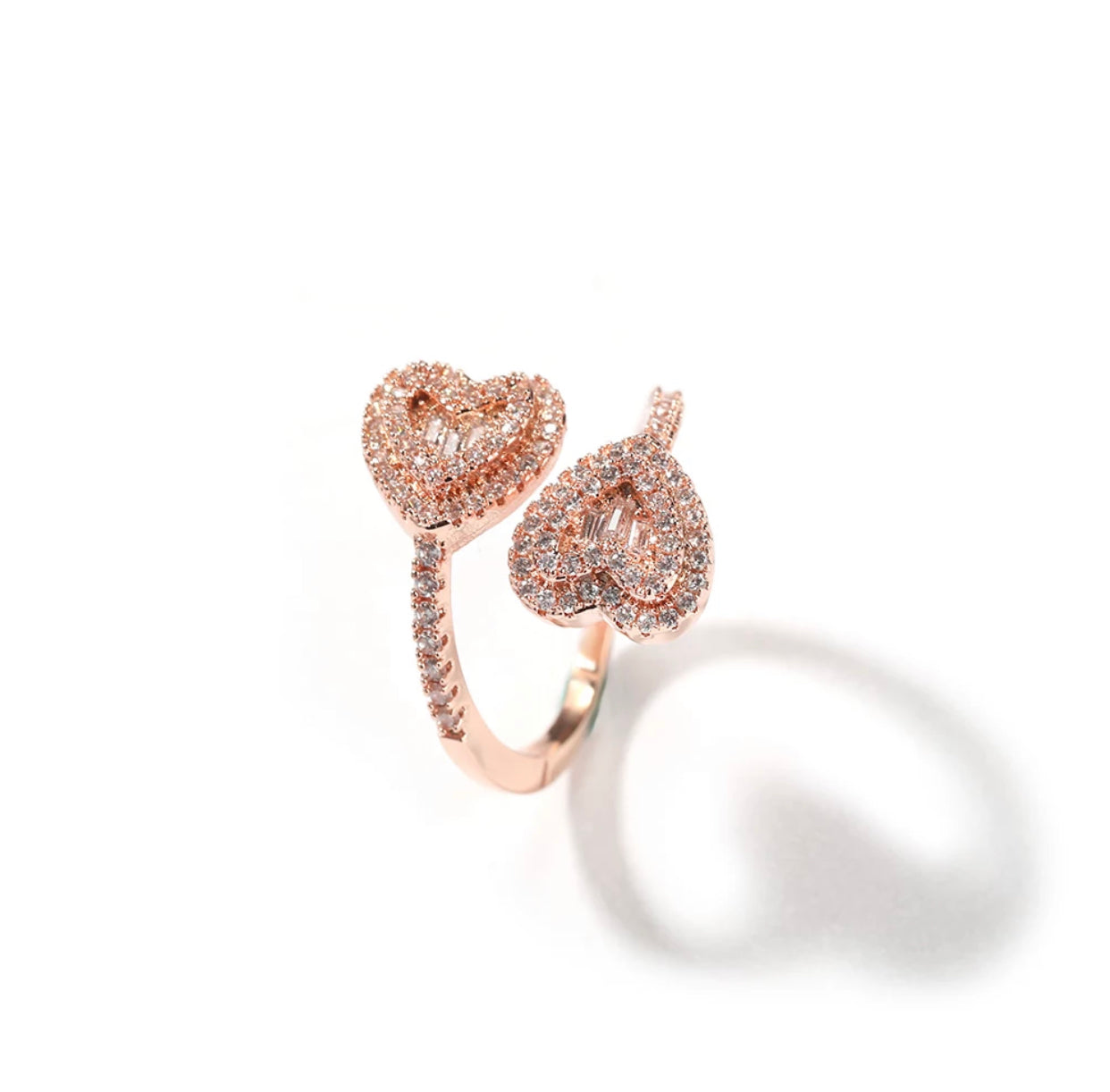 Icy Heart Cross Ring