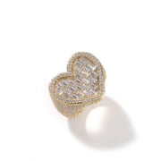 Icy Baguette Chunky Heart Ring