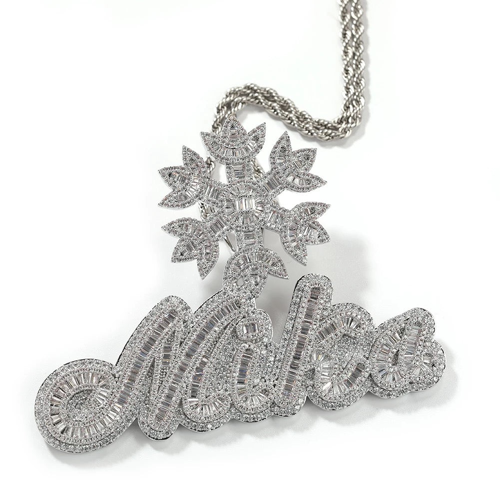 Icy Snow Luxe Name Pendant
