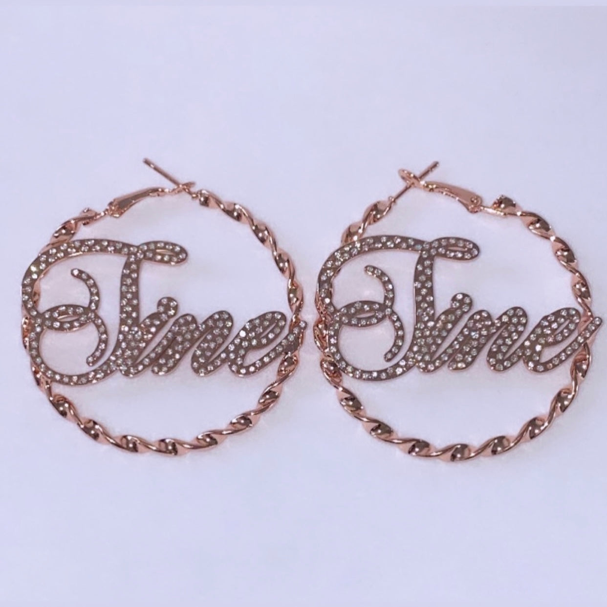 Icy Girl Name Hoops