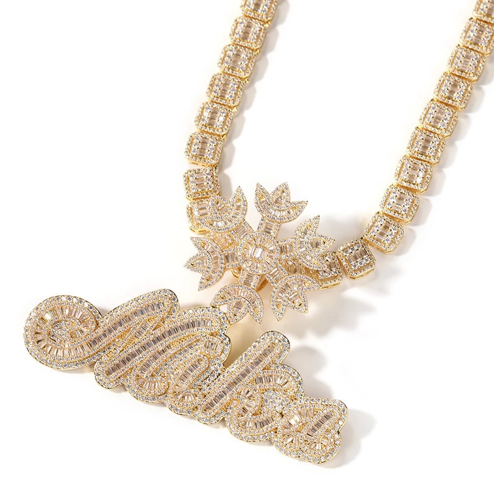 Icy Snow Luxe Name Pendant