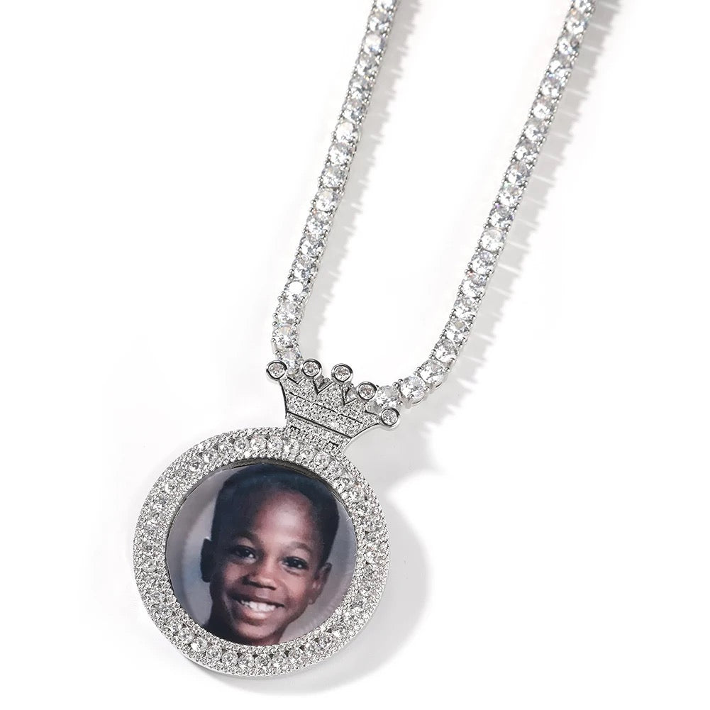 Icy Mini Photo Pendant - Crown Bail