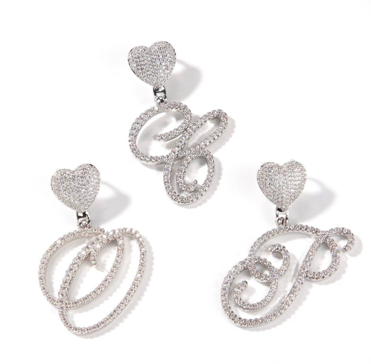 Cursive Heart Initial Necklace