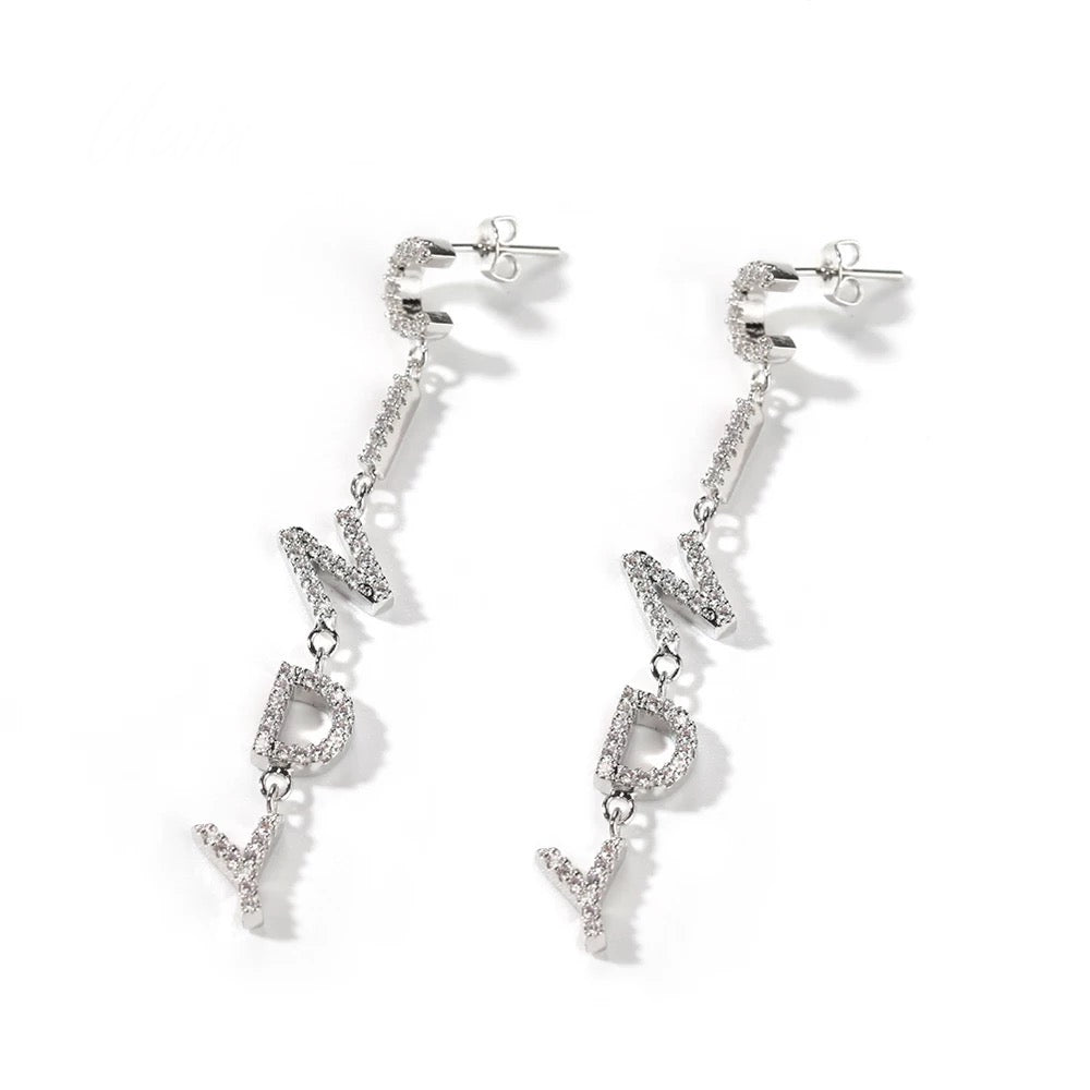 Icy Name Drop Earrings