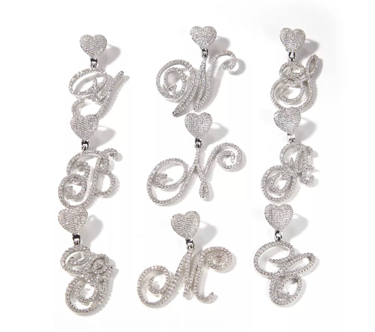 Cursive Heart Initial Necklace