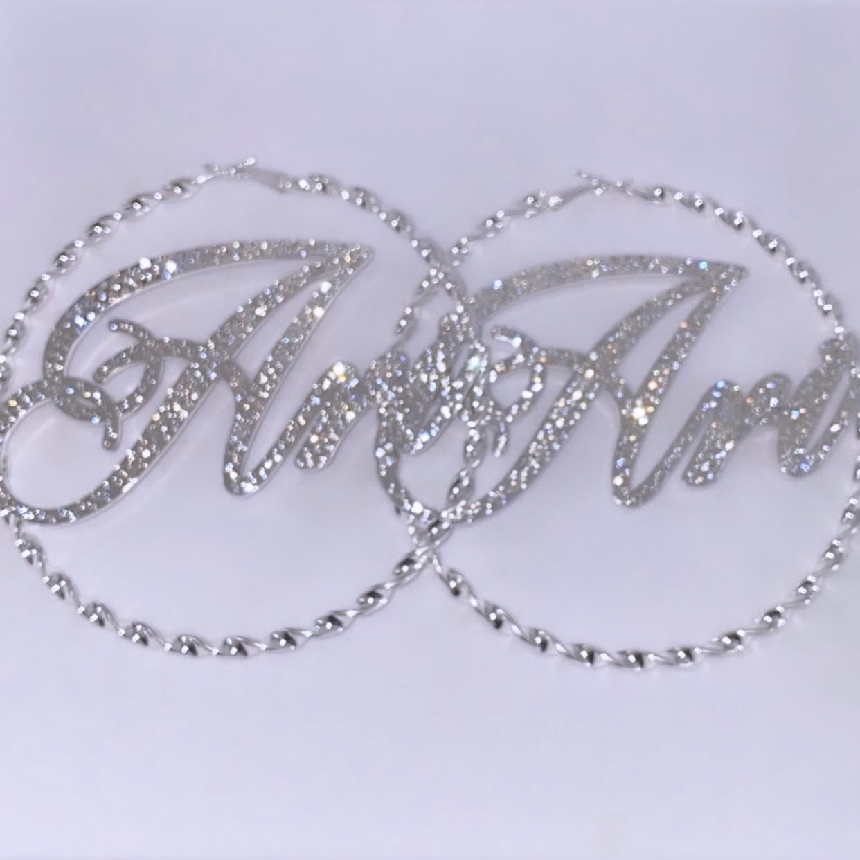 Icy Girl Name Hoops