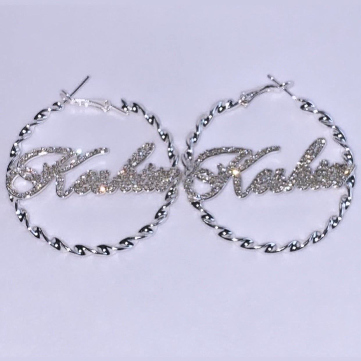 Icy Girl Name Hoops