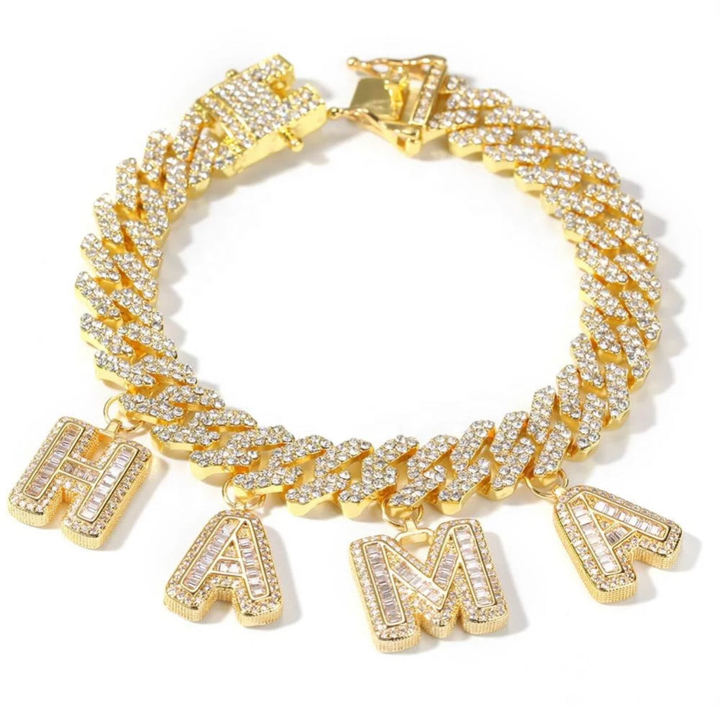 Icy Cuban Baguette Charm Necklace