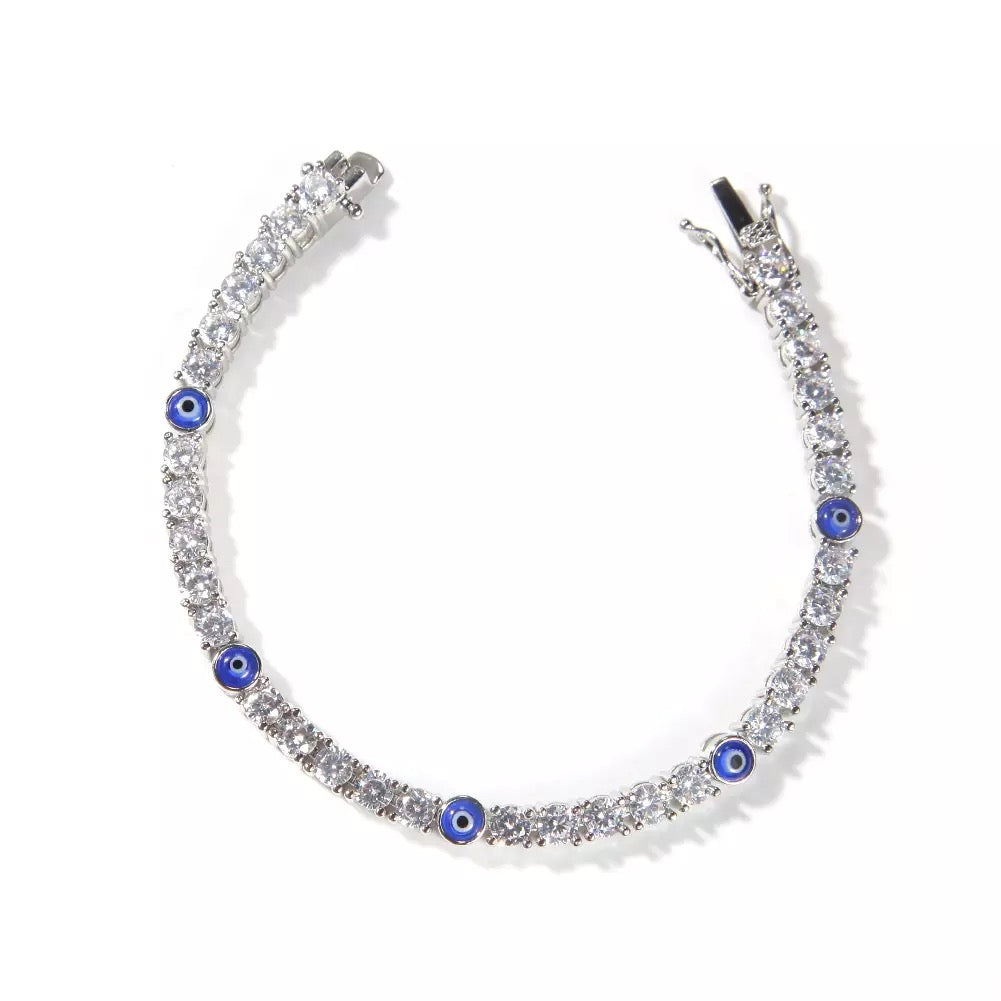 Icy Evil Eye Tennis Bracelet